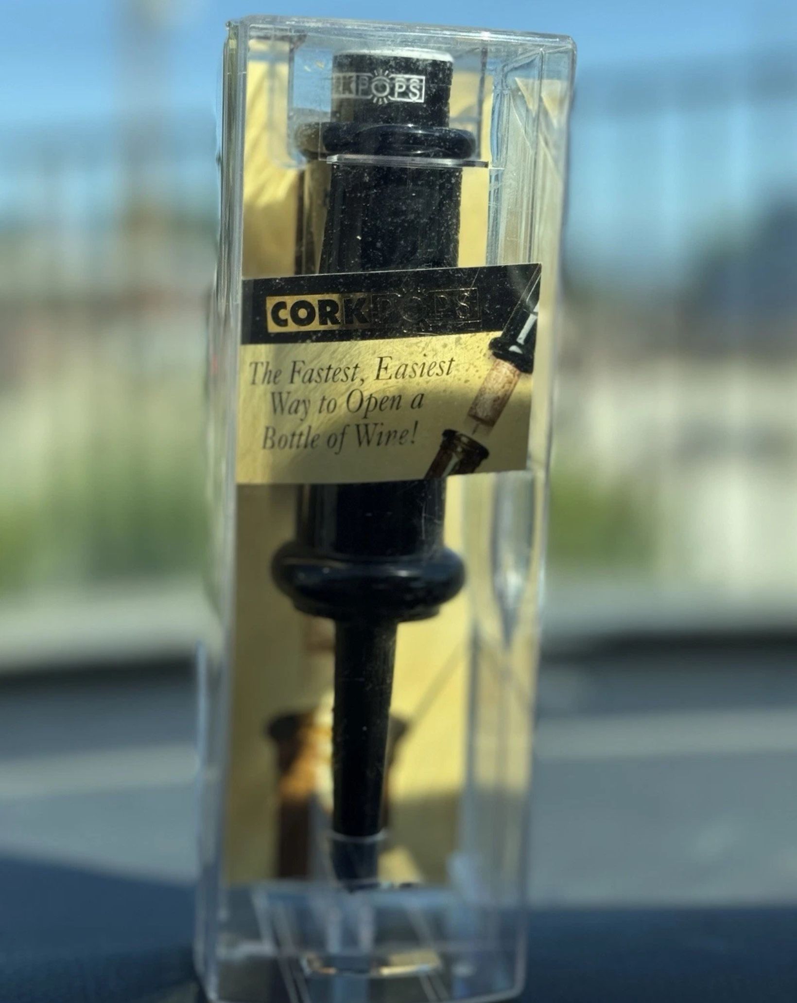 Original Cork Pops Plastic Wine Bottle Opener - Fun   (Black)