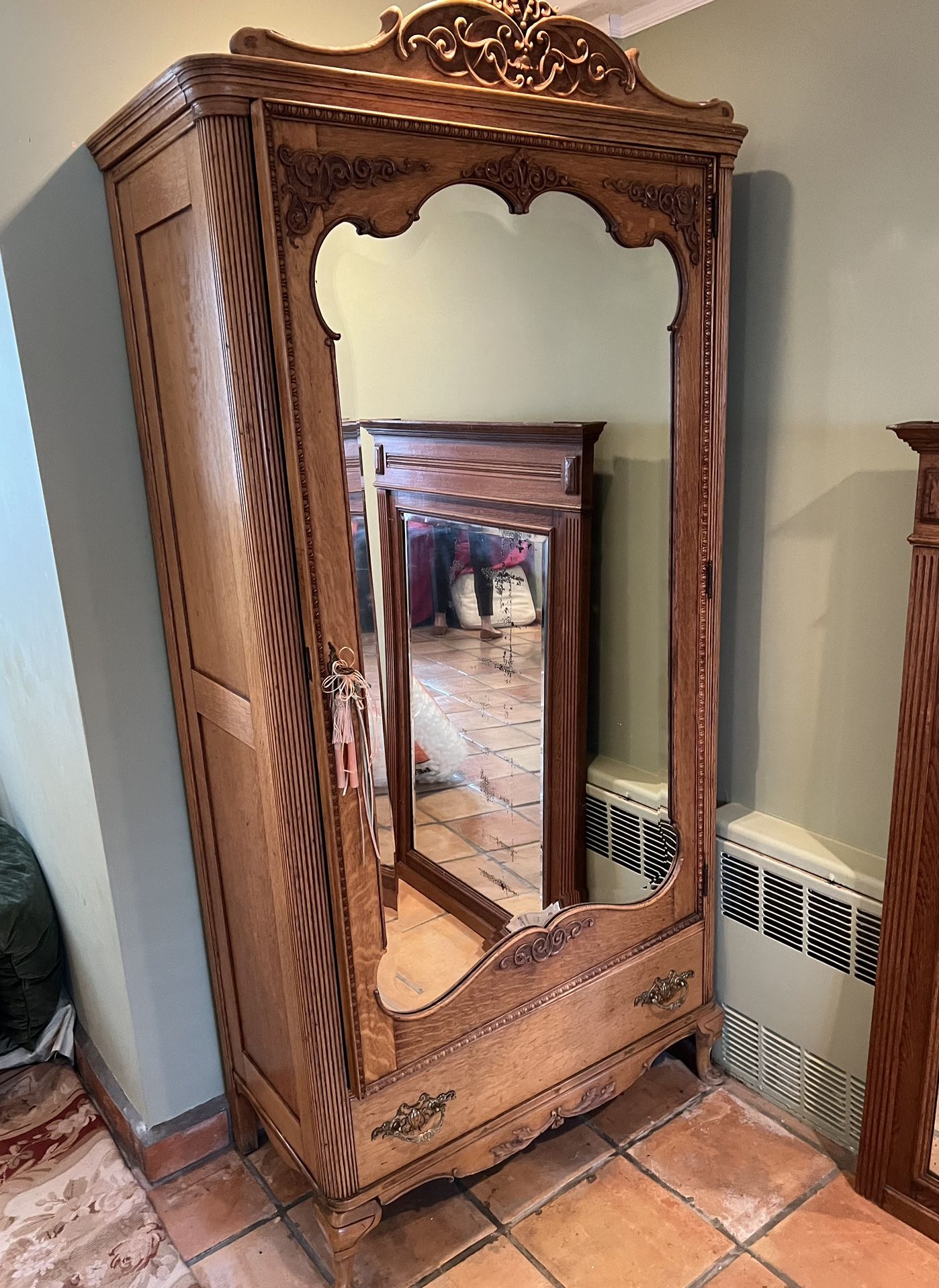 Beautiful Vintage Armoire With Mirrored Door