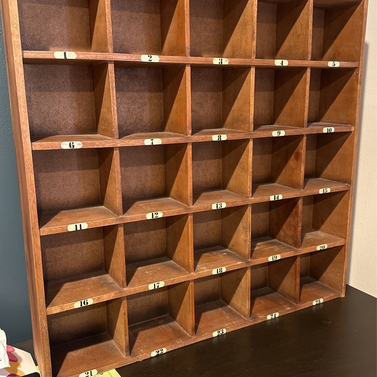 Wood Cubby Shelf / Pottery Barn / Wall Shelf / Antique Wood