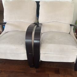 Beige And Wooden Armchairs