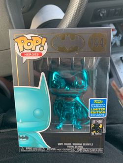 Pop Batman blue chrome