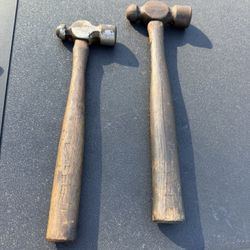 Vintage Ball Peen Hammer wood Handle