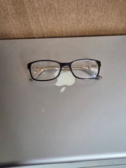 GUESS Black Rectangular Eyeglass Frames with Rhinestone G Detail - Frames Only