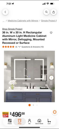 Simple Project 36x30 LED Medicine Cabinet with Mirror