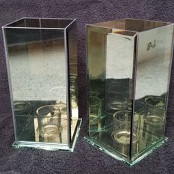 PartyLite Mirrored Glass Votive/Tealight Candle Holders