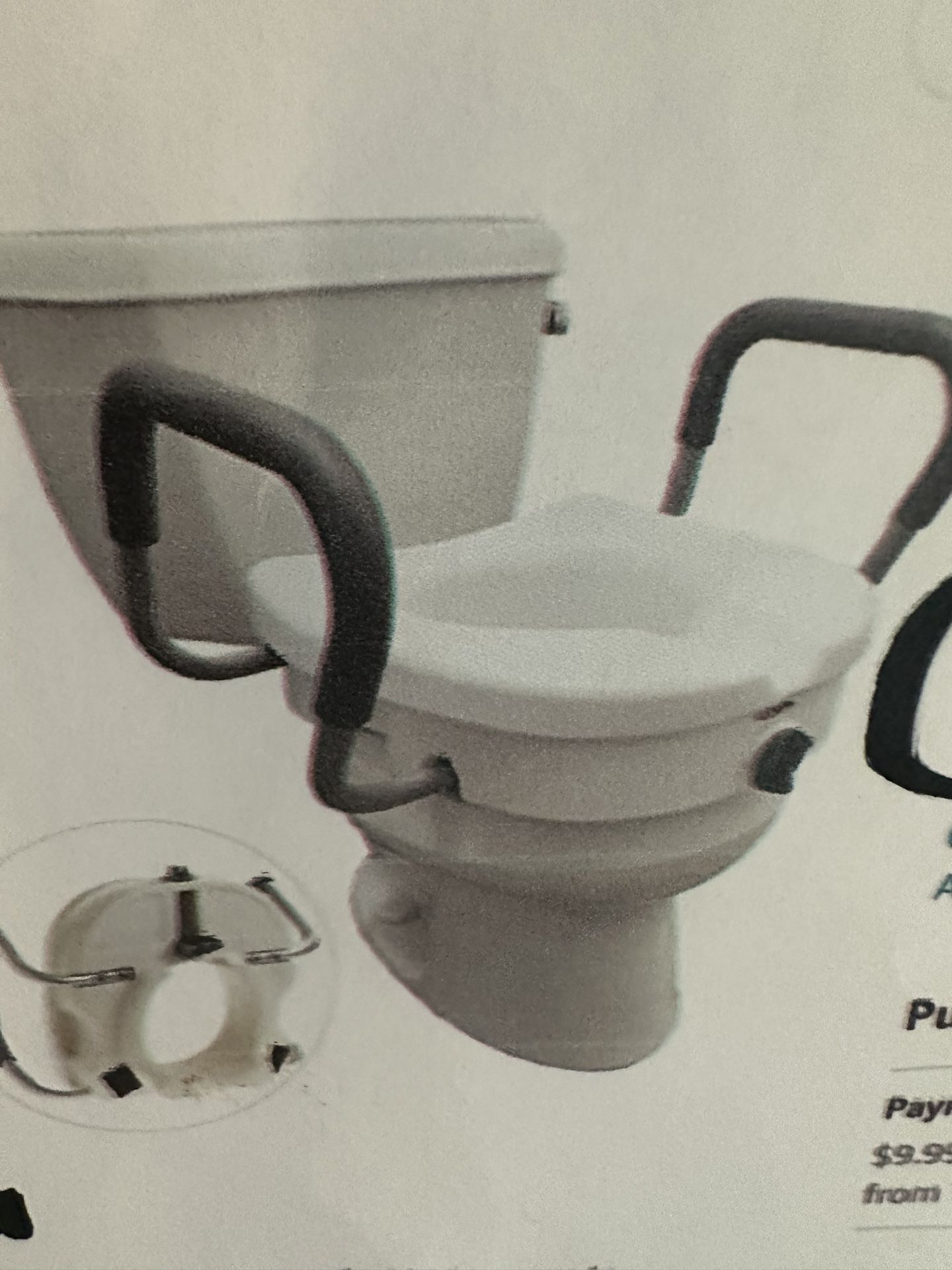 NEW- NEVER USED - Carex EZ Lock 5” Raised Toilet Seat Riser - With Arm Supports