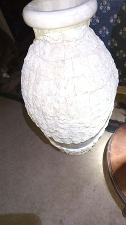 Large cream Textured Decorative outdoor it indoor Vase