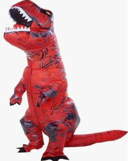 nflatable dinosaur costume, giant red T-Rex inflatable for Halloween, adult cosplay costume, inflatable costume