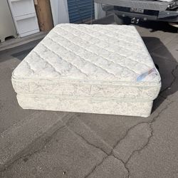 Queen Bed  Mattress Box Spring And Bed Frame 