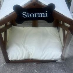 Real Wood Dog House w/ Doors + Pillow – $175 OBO (Tampa)