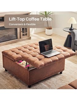 Brand new square ottoman coffee table with storage space