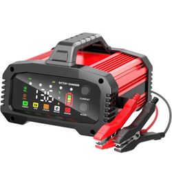 25A Battery Charger & Maintainer,12V/24V All-in-One Charger for LiFePO4, Lead Acid, AGM, Lithium, Marine, Boat, and Deep Cycle Batteries,5-Level Adjus