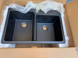 New Elkay Quartz Luxe Cavier Drop-in Doubke Bowl Sink 33"Wide  x19 1/2" front to back x 7 5/8" Deep , Several Available