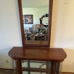 2 Piece End Table & Mirror