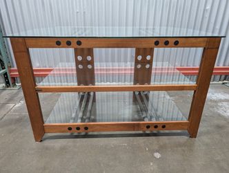 SANUS SYSTEMS Contemporary Wood and Glass Media Console