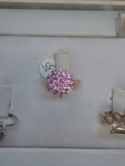 Pink ice sterling silver Ring