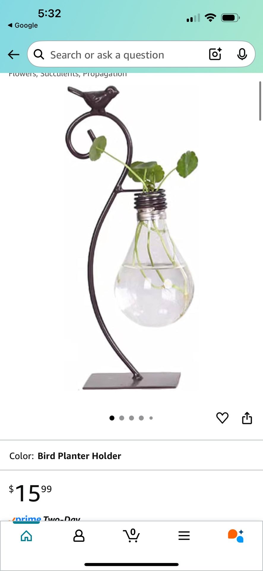 Planter Bulb Vase a set of two