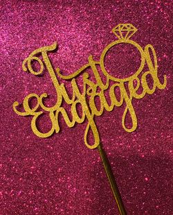 Just Engaged Cake Topper