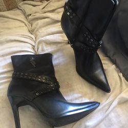 Lnew Leather Zip Up Ladies Boots Very Nice Harley Davidson See All Pictures Only $40