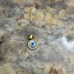 Evil Eye Pendant 14k Filled Gold Pearl