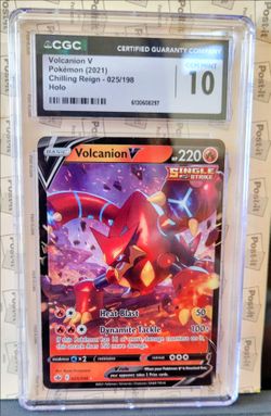 Pokemon Volcanion V 025/198 Chilling Reign Ultra Rare Holo English 2021 CGC 10 graded slab