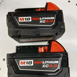 Milwaukee New 5ah Batteries 2x $130