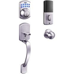 Keypad Deadbolt, Electronic Keypad Lock Front Door Handleset autolock- satin nickel