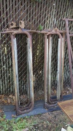 Six dairy barn stanchions