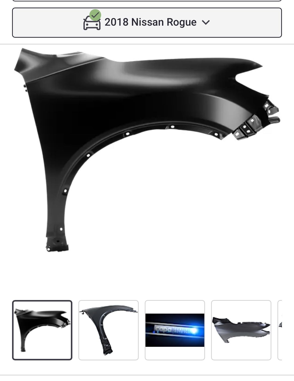 2018 Nissan Rogue Passenger front fender