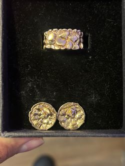 14K YELLOW GOLD ROUND NUGGET EARRINGS