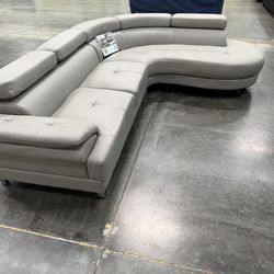 Gray Leather Sofa Sectional