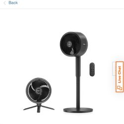 FlexBreeze 13in. Portable 5 Fan Speeds Pedestal Fan in Dark Grey with Up to 24 hours of Cordless Runtime