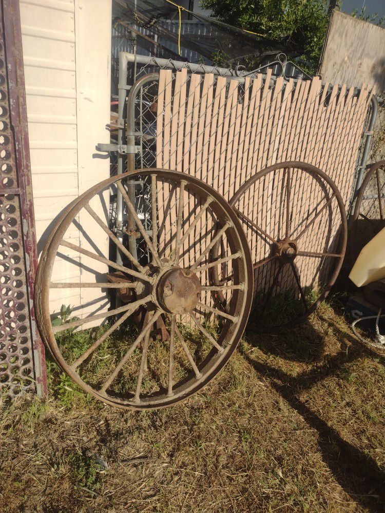  Wheel Off Of Antique Farm Equipment 