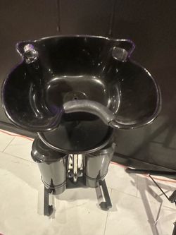 Salon Shampoo Bowl with Chrome Base