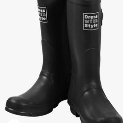 Ladies Black Rain Boots