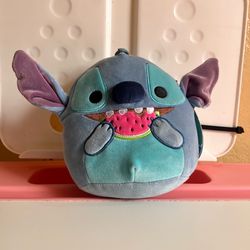 Disney Stitch Squishmallow Eating Watermelon New