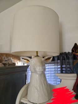 West Elm Ceramic Nature Stag Table Lamp