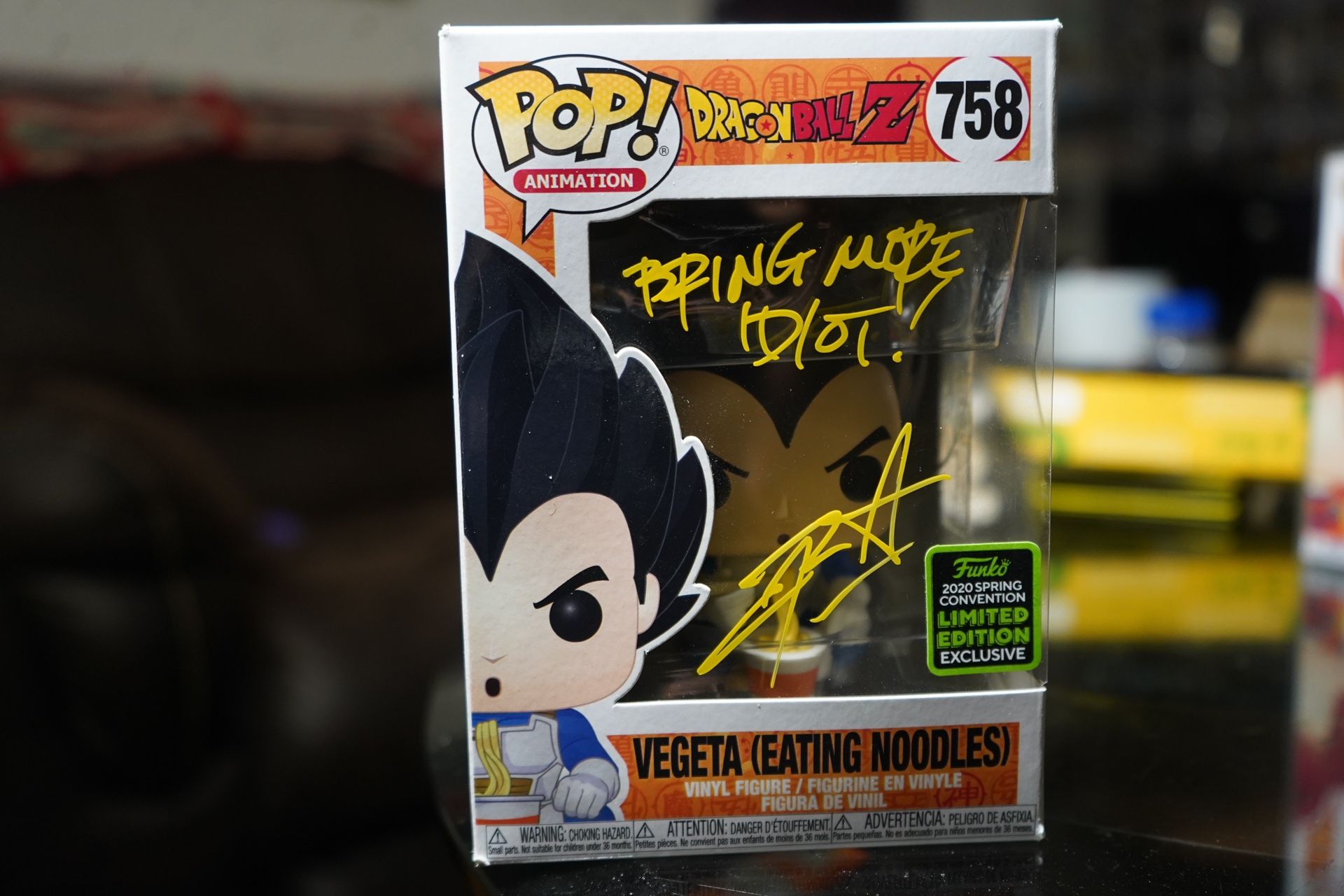 Vegeta Eating Noodles DragonBall Z Signed By Chris Sabat PSA Authenticated