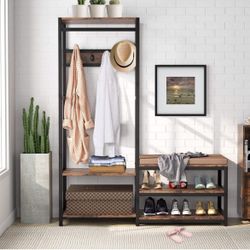 Shoe Rack Coat Hanger Shoe Bench Storage Shelf