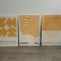 Bauhaus Style Framed Art Prints | Set of 3 | Modern / Mid-Century Design