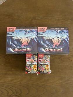 Pokemon Chaos Rising elite trainer box and booster bundles