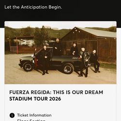 Fuerza Regida July 18 Dodger Stadium 2 Tickets Floor Section