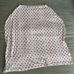 “Copper Pearl” Pink Polka Dot Multi-Use Cover (Car Seat, Nursing, Stroller)