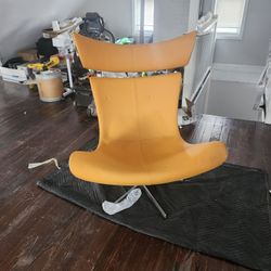 Imola Leather Lounge Chair With Foot Stool