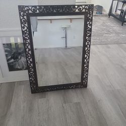 Ornate Metal Mirror Beveled