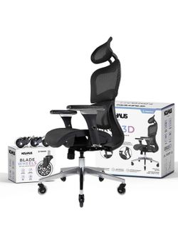 Nouhaus Ergo3D Ergonomic Office Chair - Rolling Desk Chair with 4D Adjustable Armrest, 3D Lumbar Support and Blade Wheels - Mesh Computer Chair, Offic