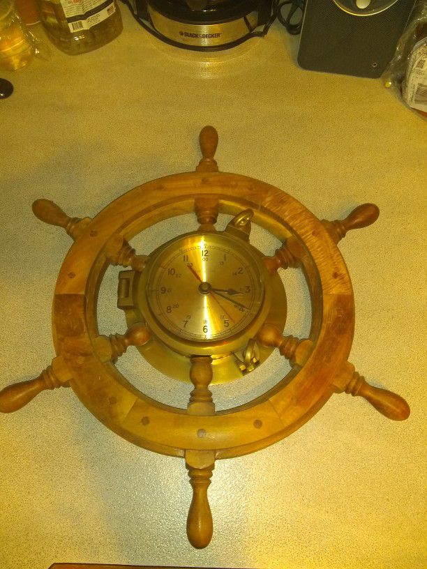 Nautical Ship's Wheel Clock