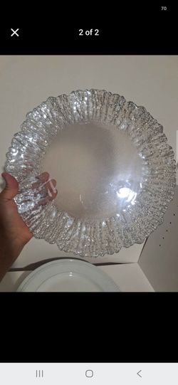 Clear glass charger plates glittery charger plate