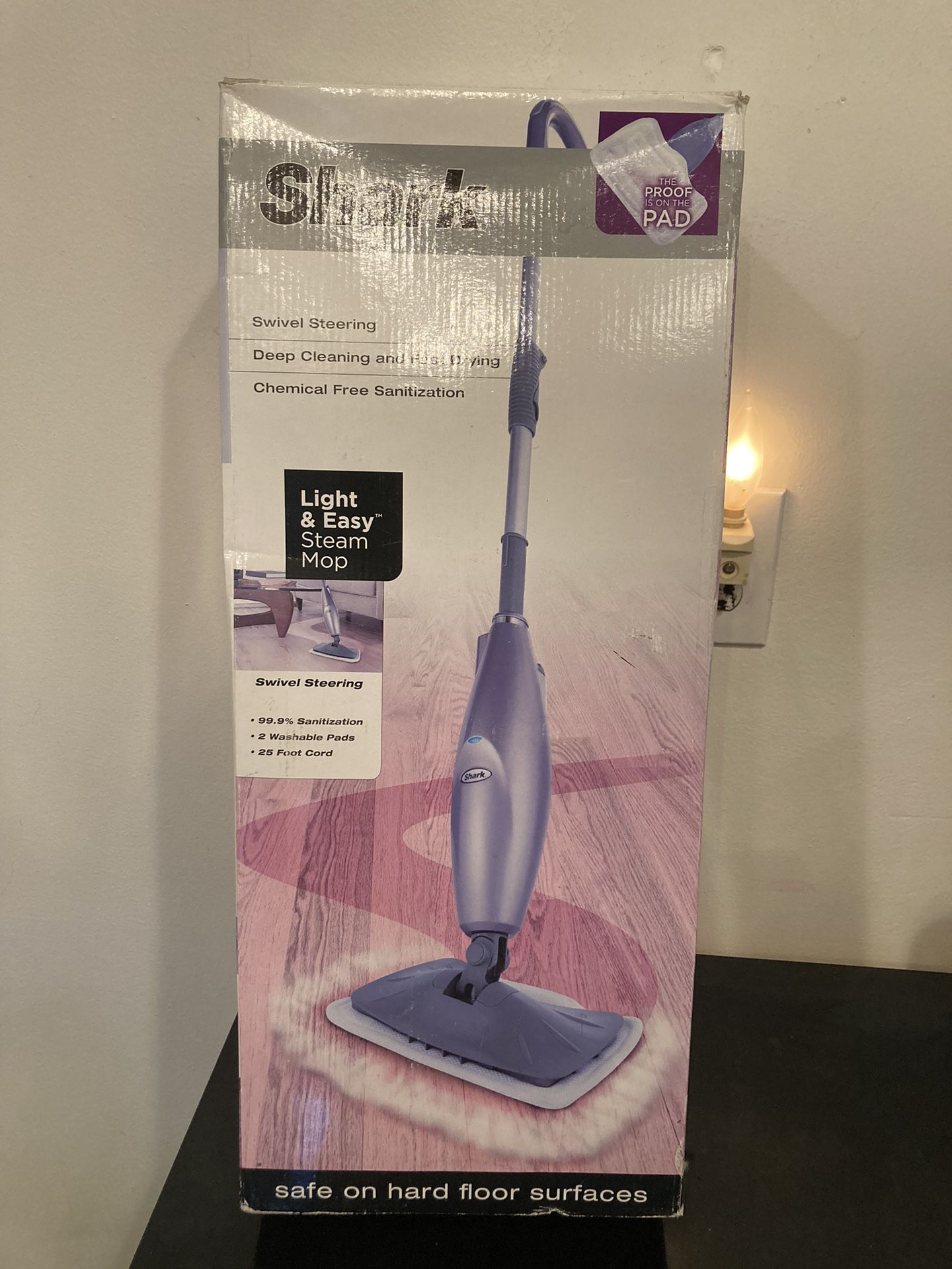 Shark Light and Electric Steam Mop Safe On Hard Floor 