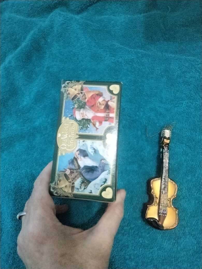 Old World Christmas Violin Ornament Like New W Box